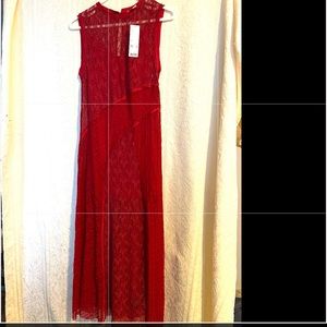 Urban outfitters red lace maxi dress